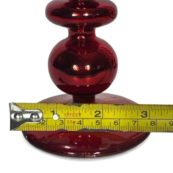 Vintage Handblown Red Mercury Glass Tree Topper Set Of 3 Tabletop RARE FIND - Picture 10 of 11